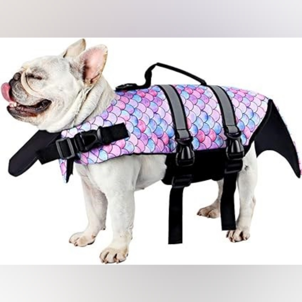 SMONT Dog Life Jacket Swim Vest - Mermaid, size Medium